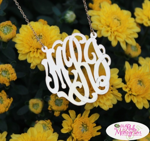 Enter to #win a Monogrammed Script Necklace from Pink Monogram – Coupon WAHM