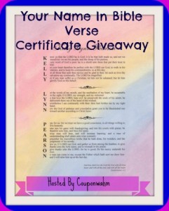 Your Name in Bible Verse Giveaway