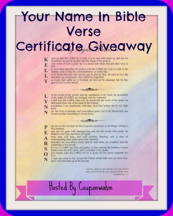 Your Name in Bible Verse Giveaway